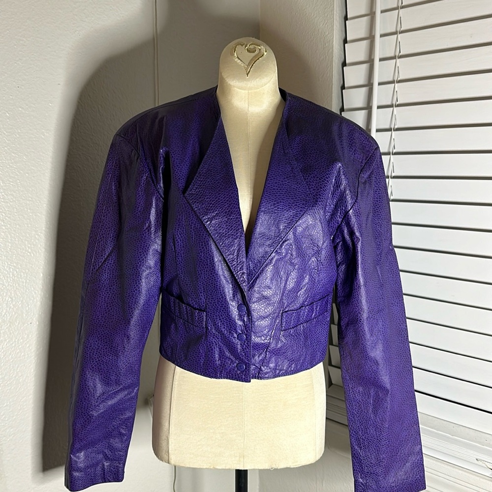 GENUINE LEATHER VINTAGE CROP JACKET 💜